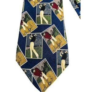 Vintage Tie Jacobs Roberts LTD Golf Themed Mens Neck Tie All Silk